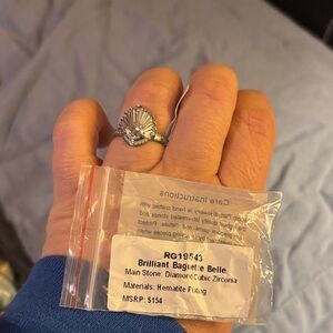 Lumina: Hematite  Cubic Zirconia Ring